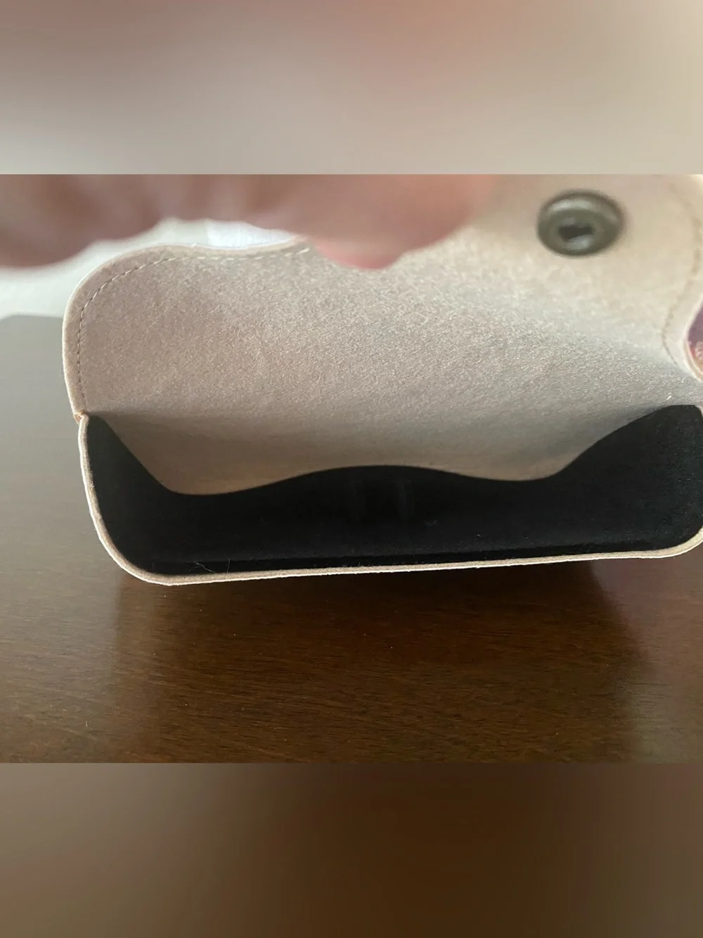 Ray-Ban Women's Tan Pebbled Sunglasses Case with Branded Snap